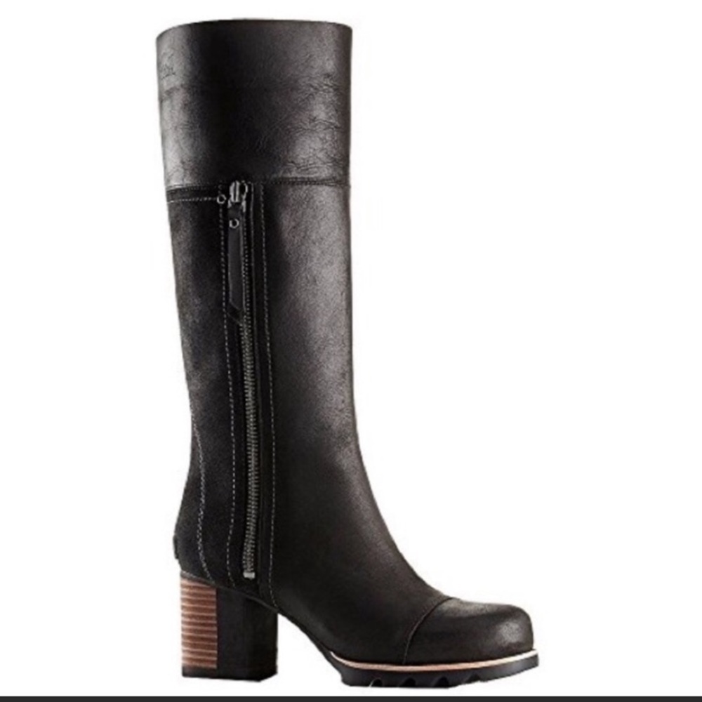 New Sorel Addington Tall Black Boots Size 9